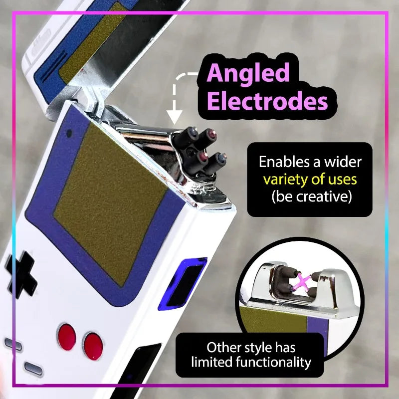 New Electric Rechargeable Game Machine Pattern Lighter Windproof USB Charging Dual Arc Cigarettes Lighters & Smoking Accessories