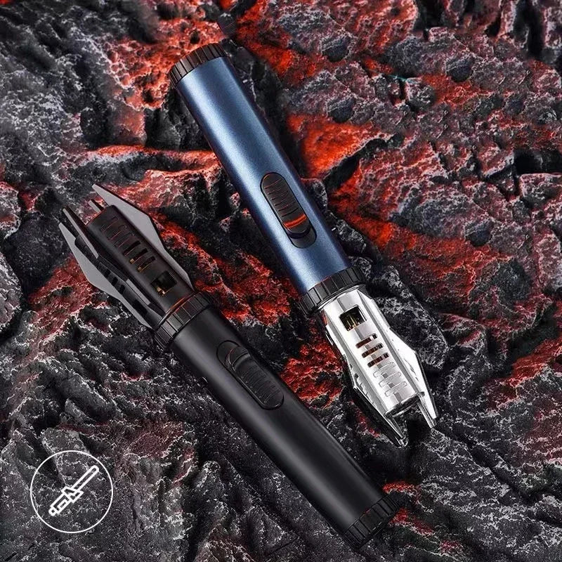 Lightsaber Metal Outdoor Windproof Turbine Torch Jet Lighter BBQ Welding Cigar Tool Butane Gas Lighter 360° Gun