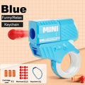 Mini Pistol Stress Relief Toys Keychain Decompression Launcher Model Keyring for Woman Men Handbag Accessories Gift