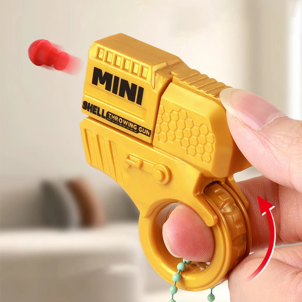 Mini Pistol Stress Relief Toys Keychain Decompression Launcher Model Keyring for Woman Men Handbag Accessories Gift