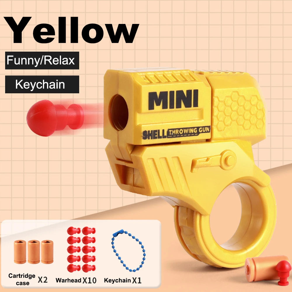 Mini Pistol Stress Relief Toys Keychain Decompression Launcher Model Keyring for Woman Men Handbag Accessories Gift
