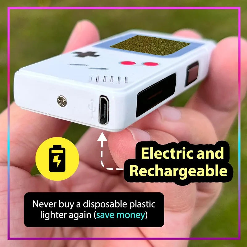 New Electric Rechargeable Game Machine Pattern Lighter Windproof USB Charging Dual Arc Cigarettes Lighters & Smoking Accessories