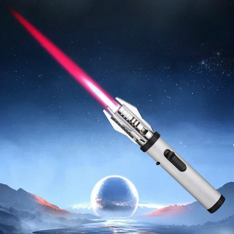 Lightsaber Metal Outdoor Windproof Turbine Torch Jet Lighter BBQ Welding Cigar Tool Butane Gas Lighter 360° Gun
