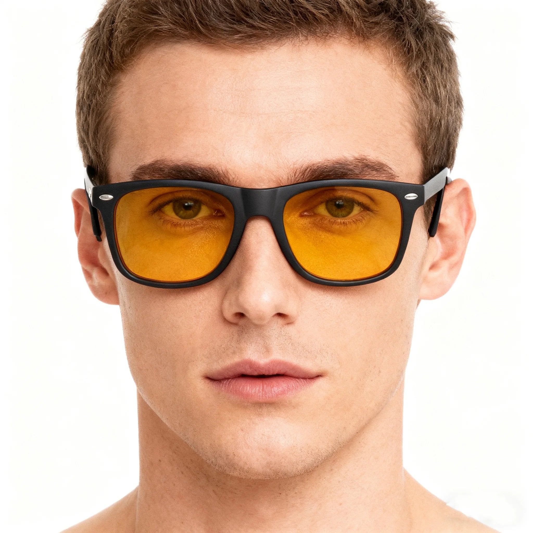 Night Vision Blue Light Blocking Glasses Men Square Computer Eye Protection Eyeglasses Gaming Women Orange Eyewear