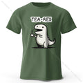 Tea-Rex Dinosaur Printed 100% Cotton T-Shirt, T-Rex Unisex Fun & Quirky Style
