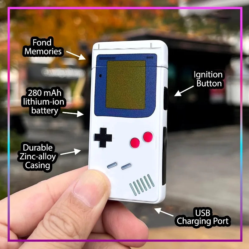 New Electric Rechargeable Game Machine Pattern Lighter Windproof USB Charging Dual Arc Cigarettes Lighters & Smoking Accessories