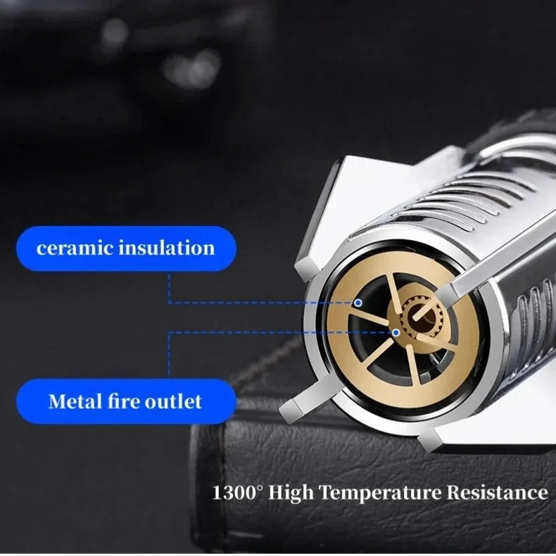 Lightsaber Metal Outdoor Windproof Turbine Torch Jet Lighter BBQ Welding Cigar Tool Butane Gas Lighter 360° Gun