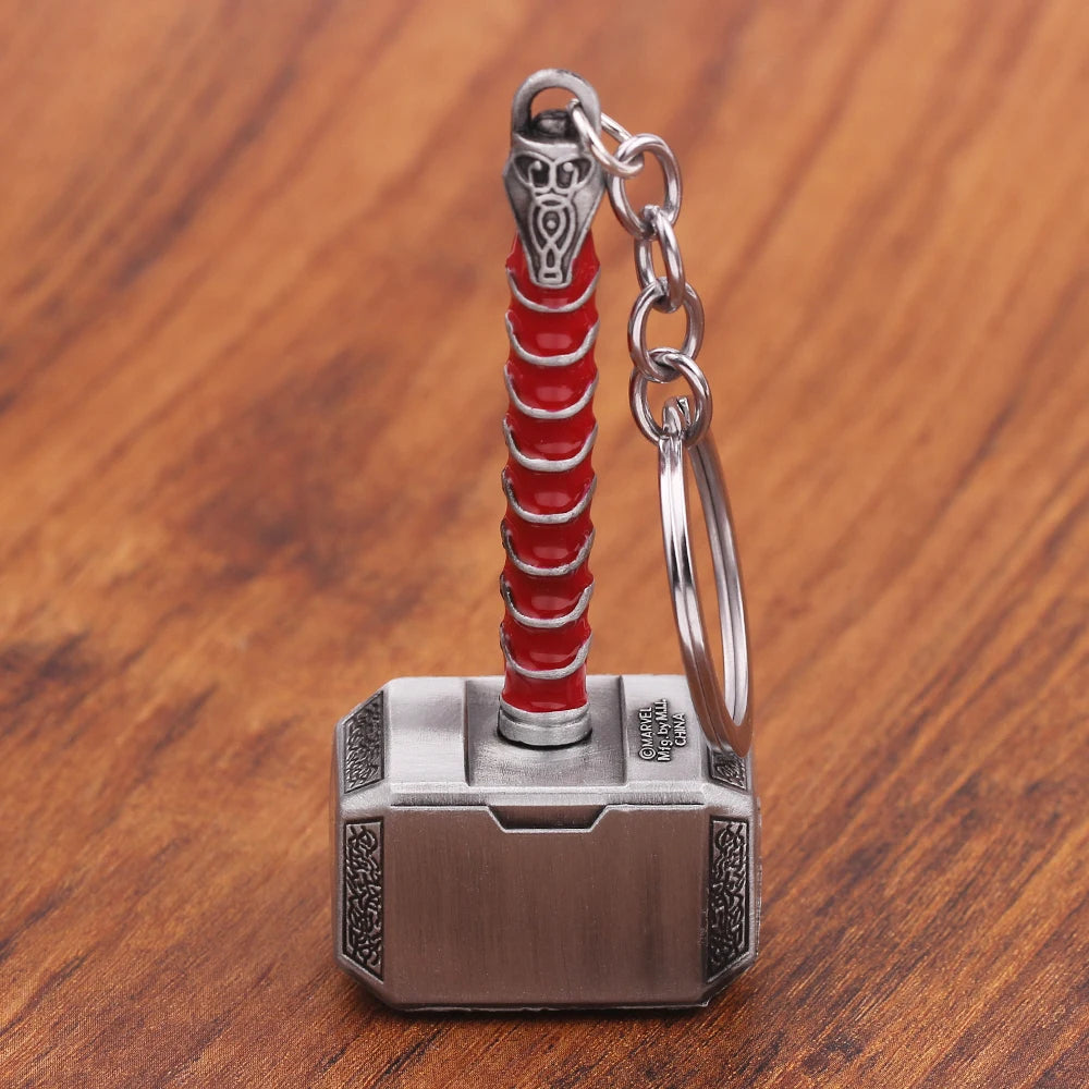 Mjölnir Thor Hammer Metal Key Chain Keyring Men Women Key Holder Car Keychain Accessories Toys Gift
